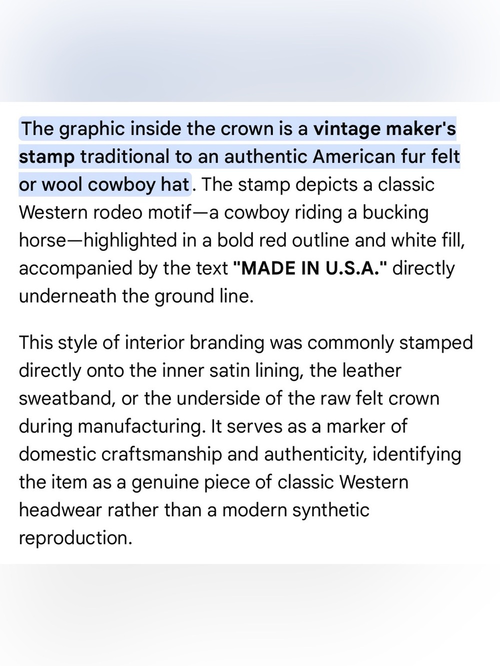 Vintage Authentic Cowboy Hat 7 1/8 Medium - Picture 10 of 16